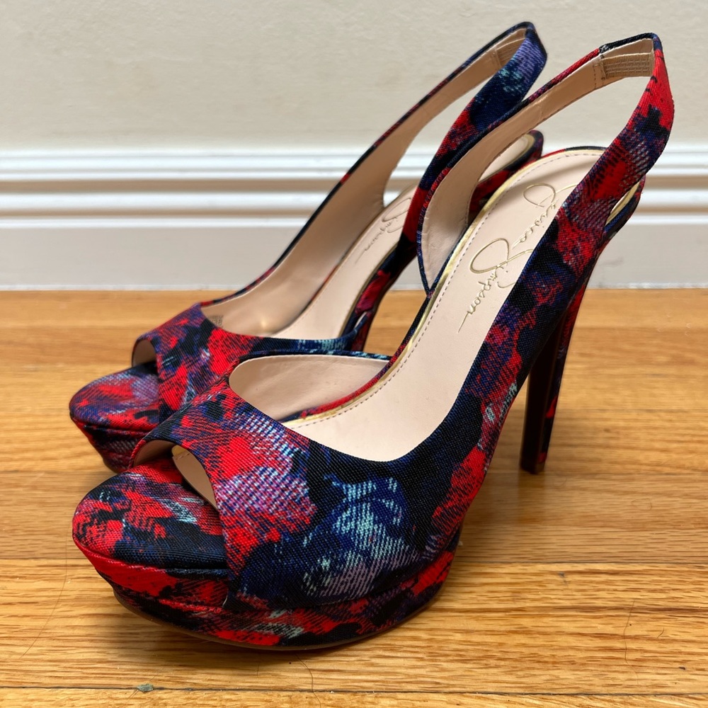 Jessica Simpson colorful platform heels - size 8
